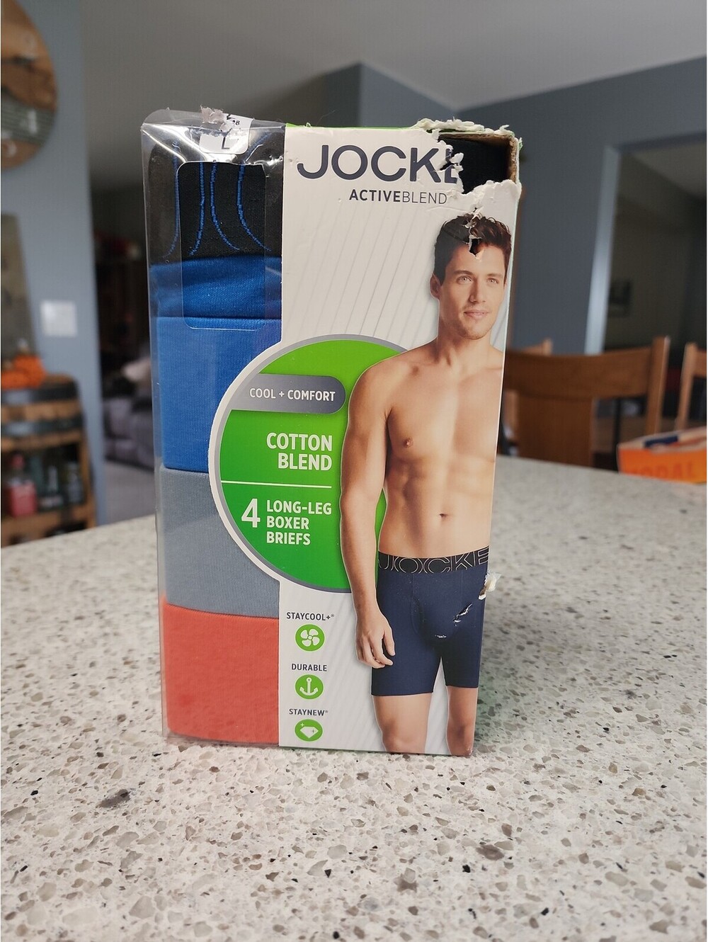 Jockey ActiveBlend Cotton Blend Long-Leg Boxer Briefs 4-Pack